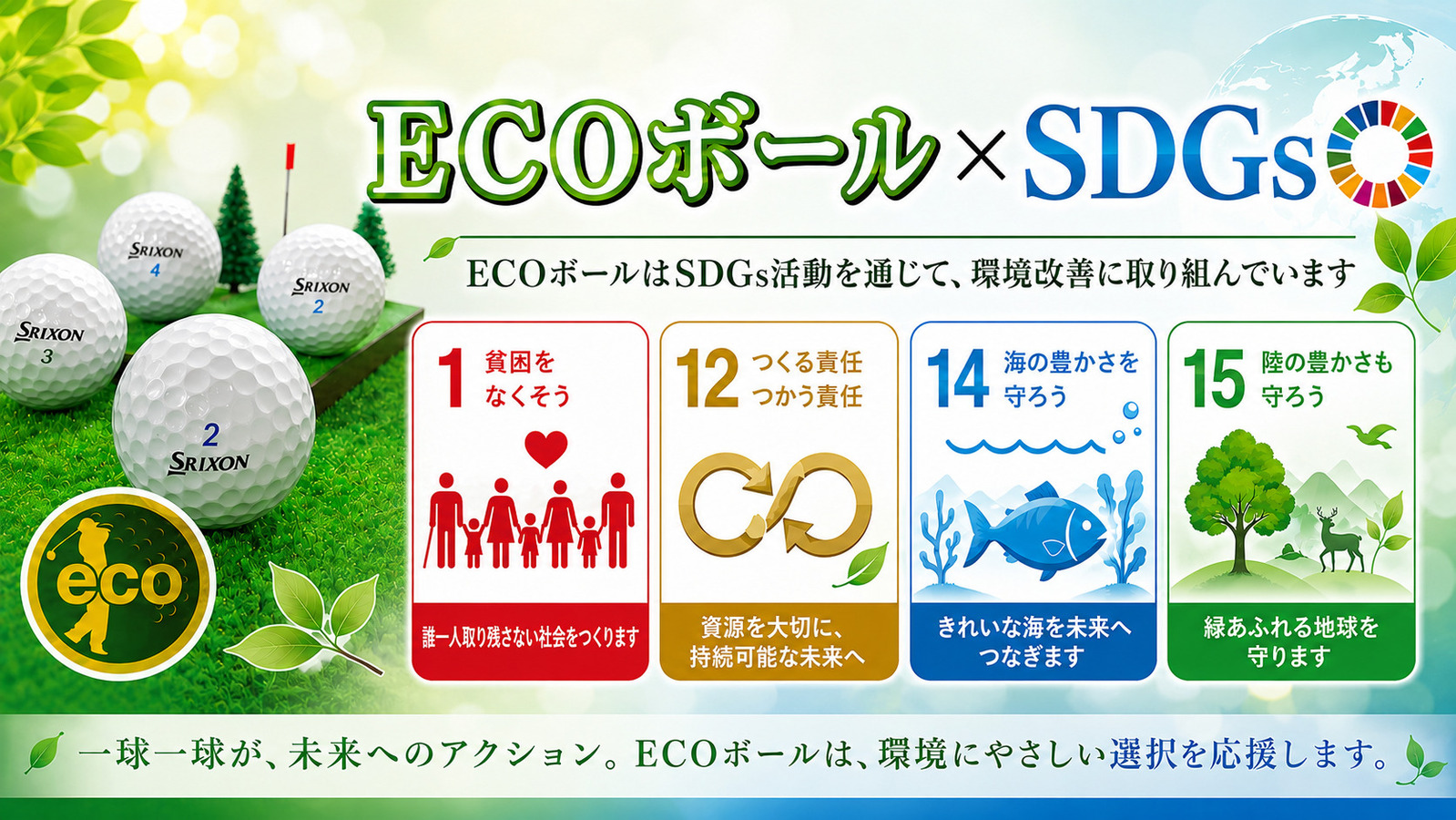 ECOボール × SDGs。回収・再利用を通じて環境と社会に貢献します。